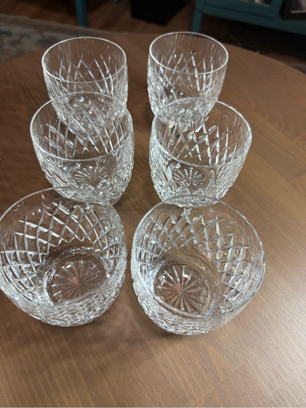 Waterford Crystal Clear Cut Double Old Fashioned Glasses - Set of 6